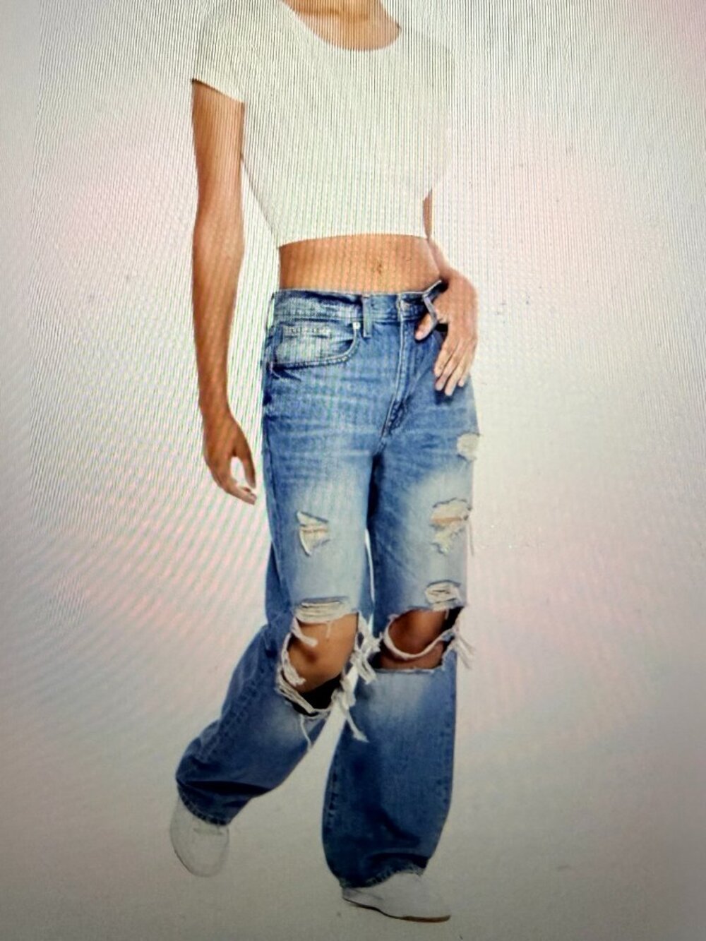 Aeropostle Y2K Low Rise Skater Distressed Jeans Womens Size 2 Regualar 2000s